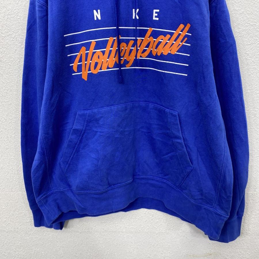 NIKE プリントスウェット パーカー L ブルー ナイキ バレーボール 裏