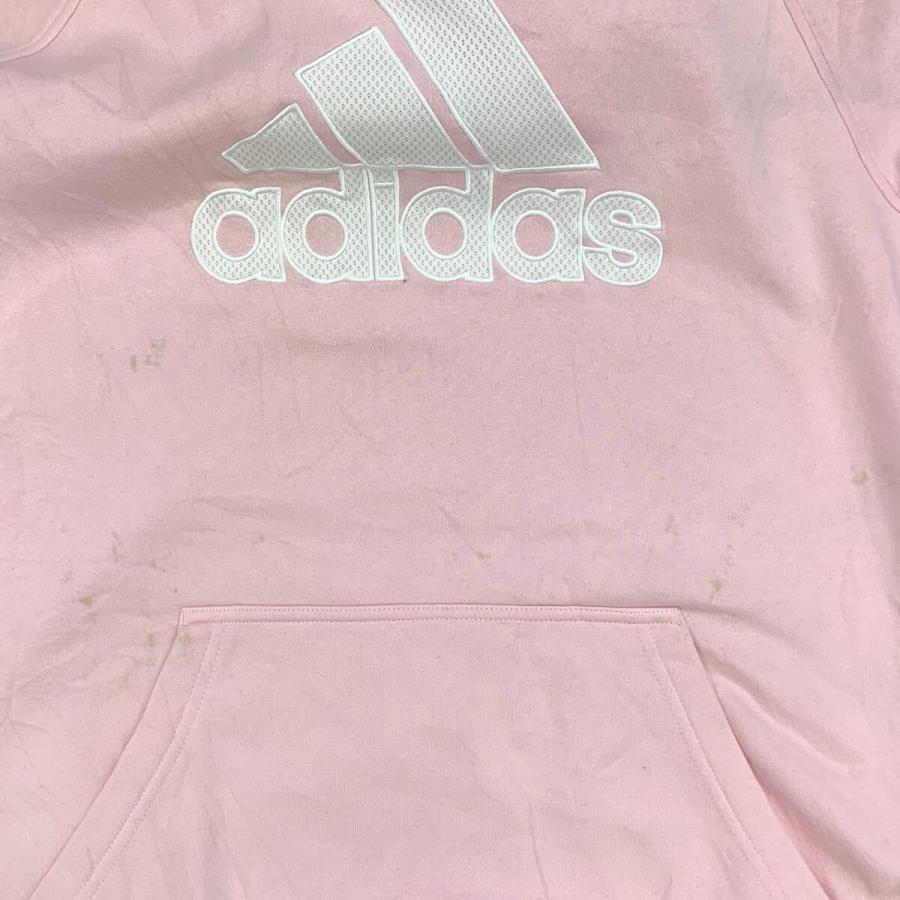 adidas ロゴスウェット パーカー O ピンク アディダス オーバーサイズ