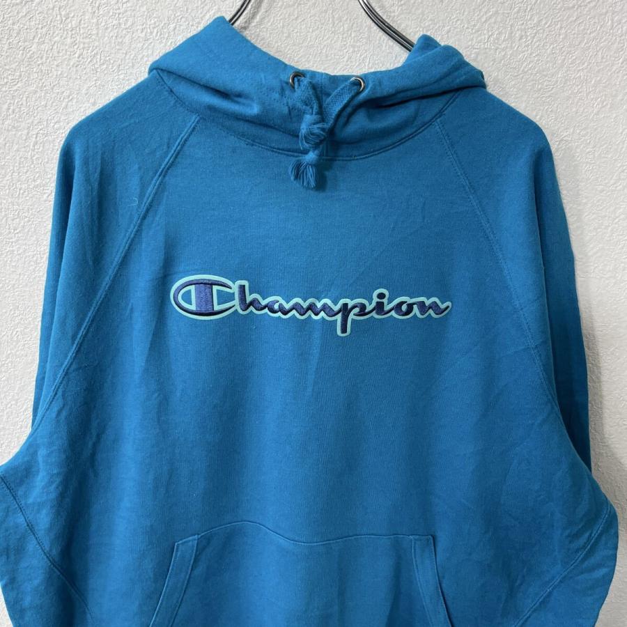 Champion ロゴスウェット パーカー 2XL ライトブルー チャンピオン 