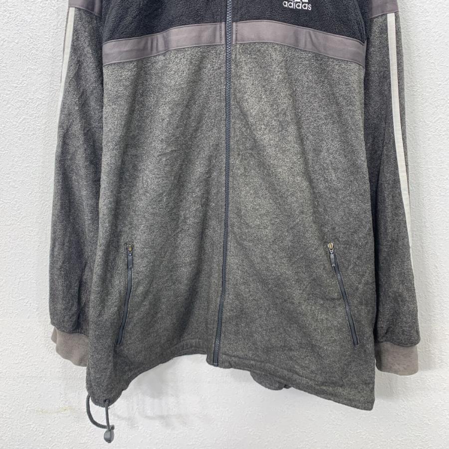 adidas フリースジャケット M チャコールグレー ブラック アディダス
