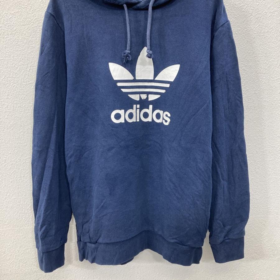 adidas プリント スウェット パーカー S ネイビー アディダス