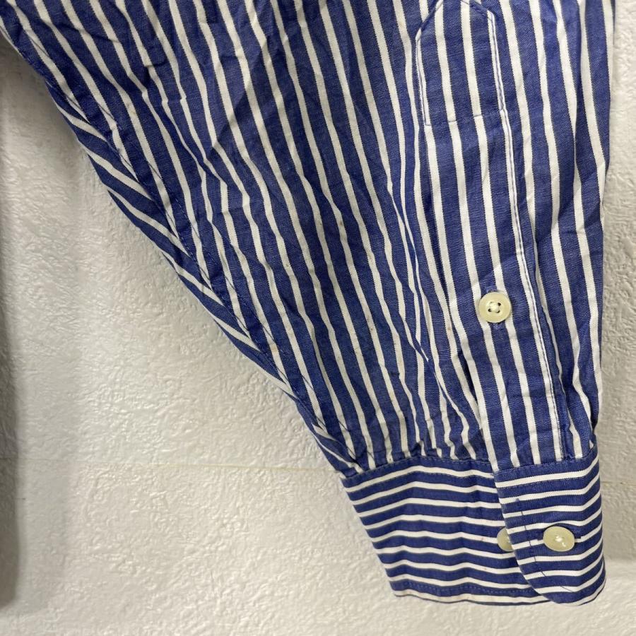 CHAPS 長袖 ストライプシャツ XL ブルー ホワイト チャップス ボタン