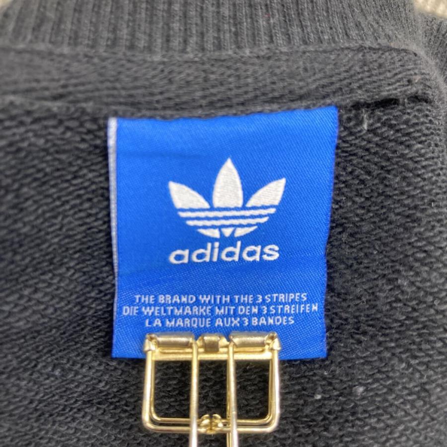 adidas プリントスウェット トレーナー S ブラック ホワイト
