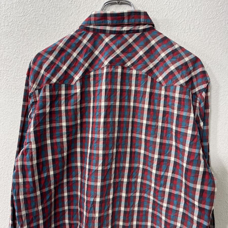 Levi's 長袖 チェックシャツ L レッド リーバイス スナップボタン