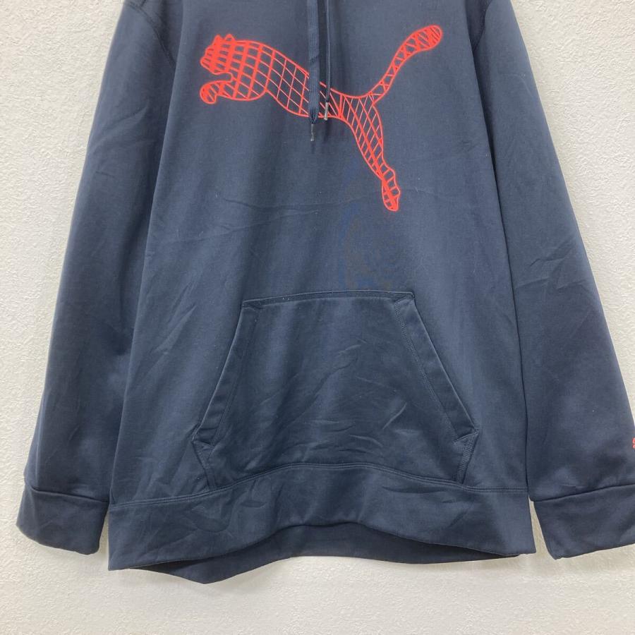 PUMA プリントスウェット パーカー L ブラック オレンジ プーマ プル