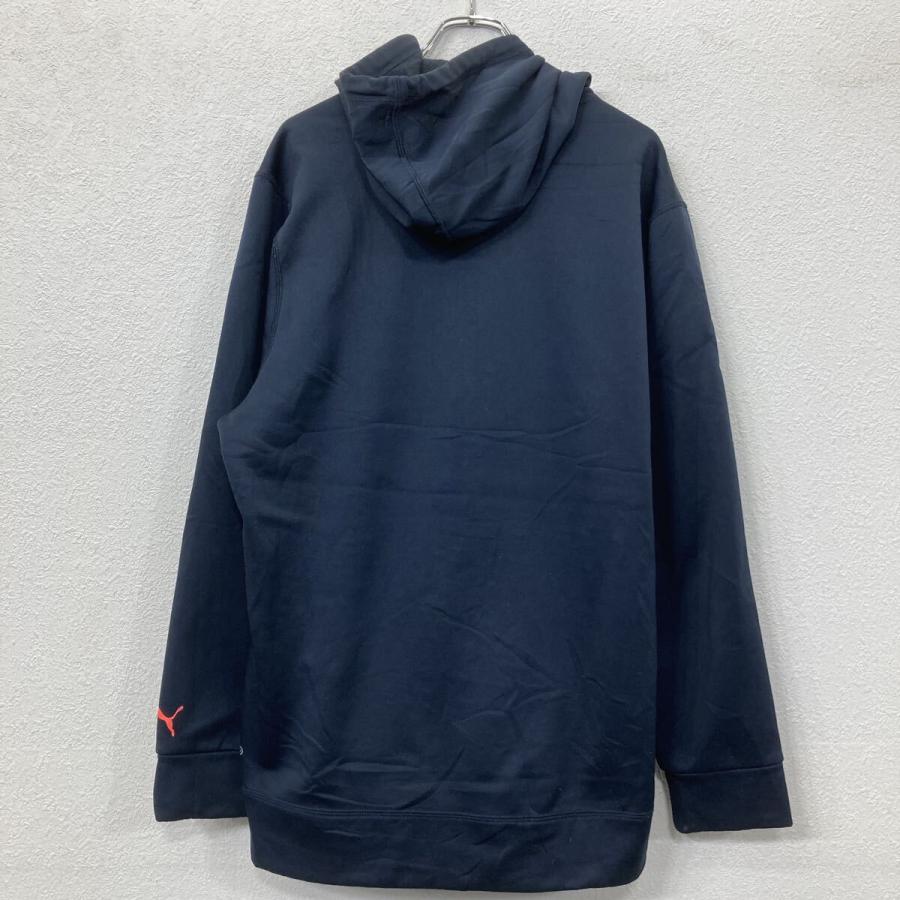 PUMA プリントスウェット パーカー L ブラック オレンジ プーマ プル