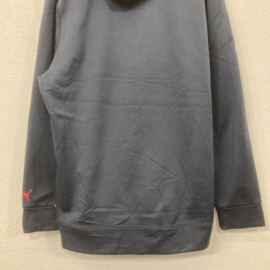 PUMA プリントスウェット パーカー L ブラック オレンジ プーマ プル