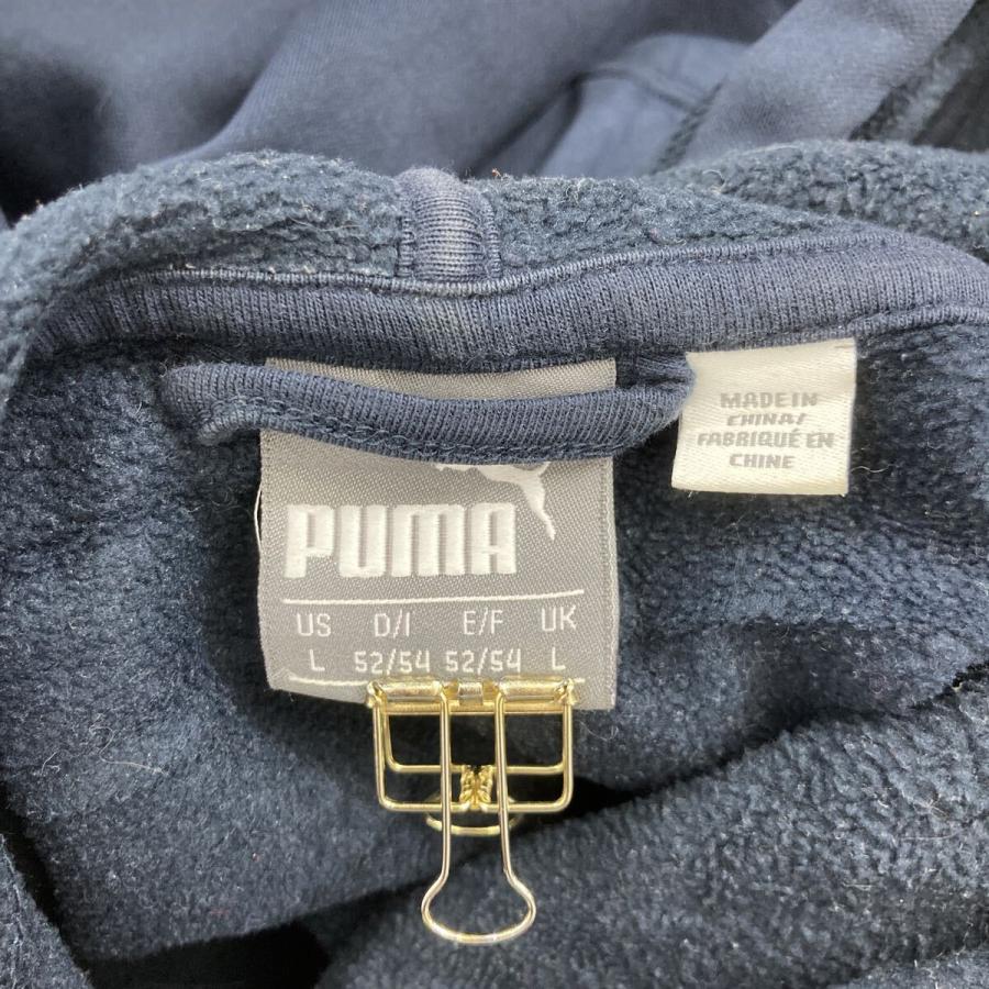 PUMA プリントスウェット パーカー L ブラック オレンジ プーマ プル