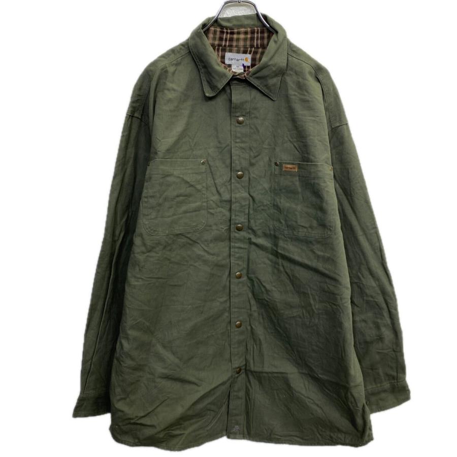 Carhartt ワーク シャツジャケット XL オリーブ カーハート 裏ネル 裏