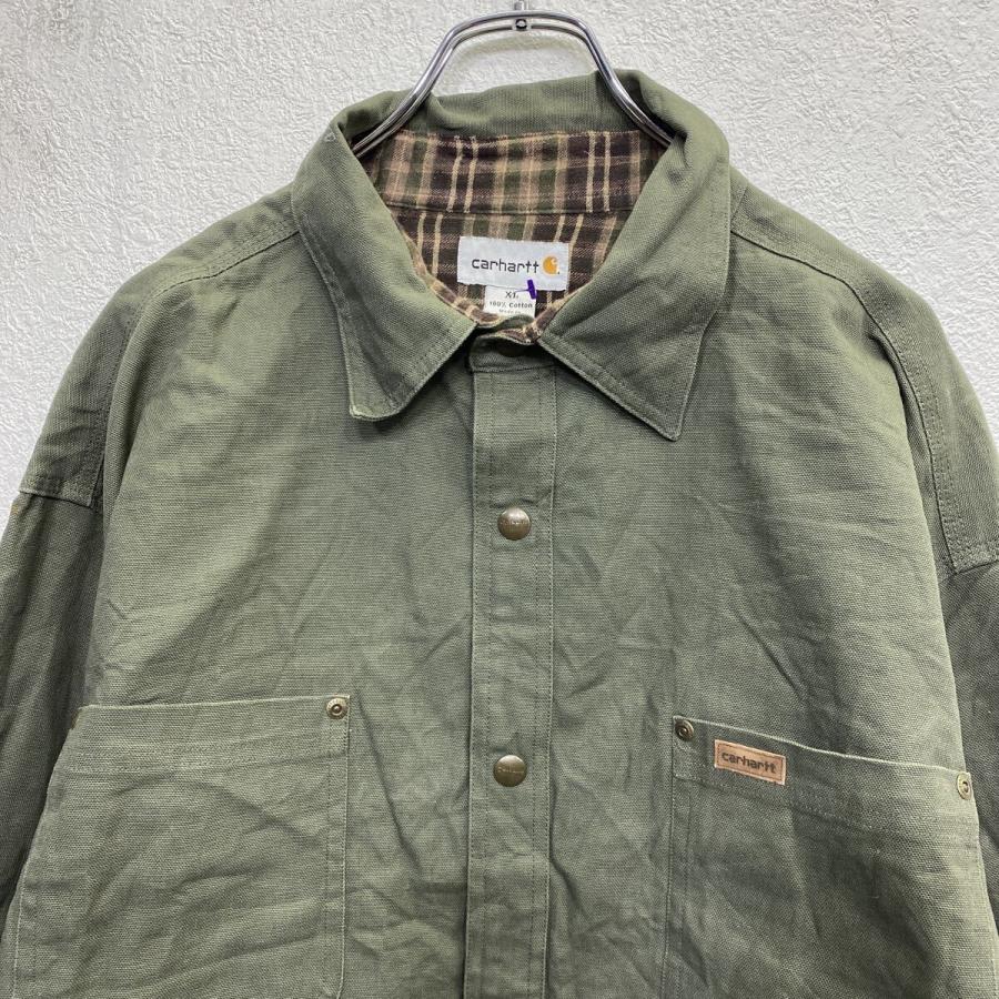 Carhartt ワーク シャツジャケット XL オリーブ カーハート 裏ネル 裏