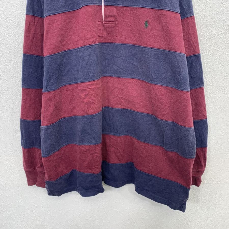 POLO RALPH LAUREN 長袖 ポロシャツ XL エンジ ネイビー ポロラルフ