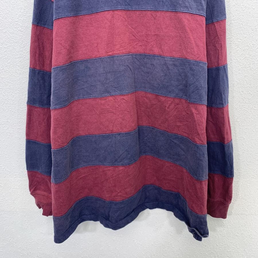 POLO RALPH LAUREN 長袖 ポロシャツ XL エンジ ネイビー ポロラルフ