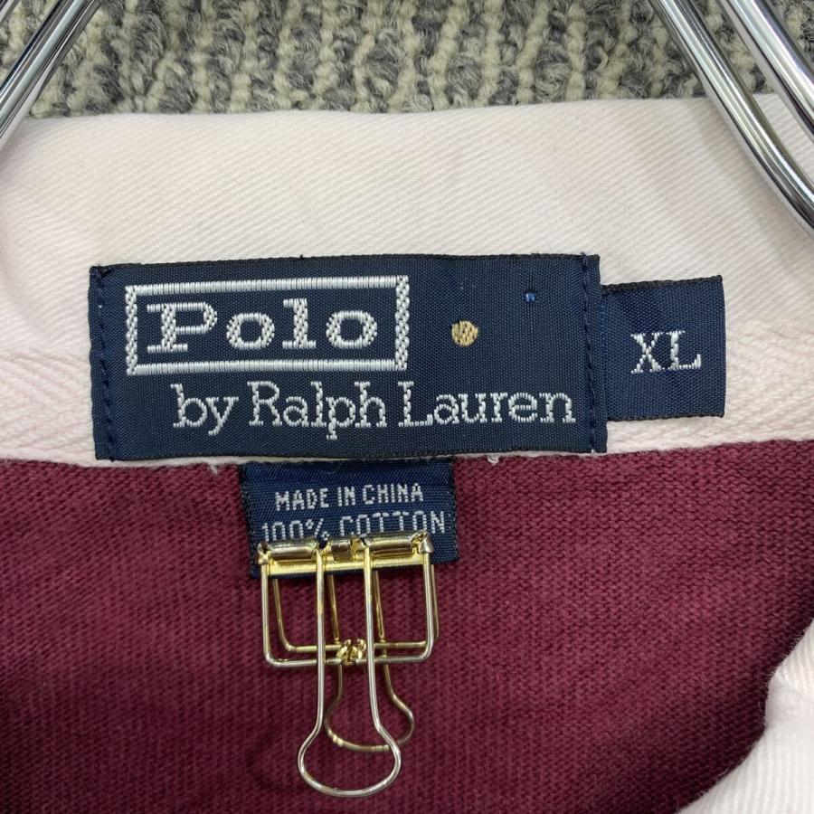 ラルフローレン ポニー 刺繍ロゴ ボーダー 裏起毛 ラガーシャツ XL 紺 白 POLO ラルフローレンボーダーラガーシャツ送料無料 長袖 ポロ、ラガ
