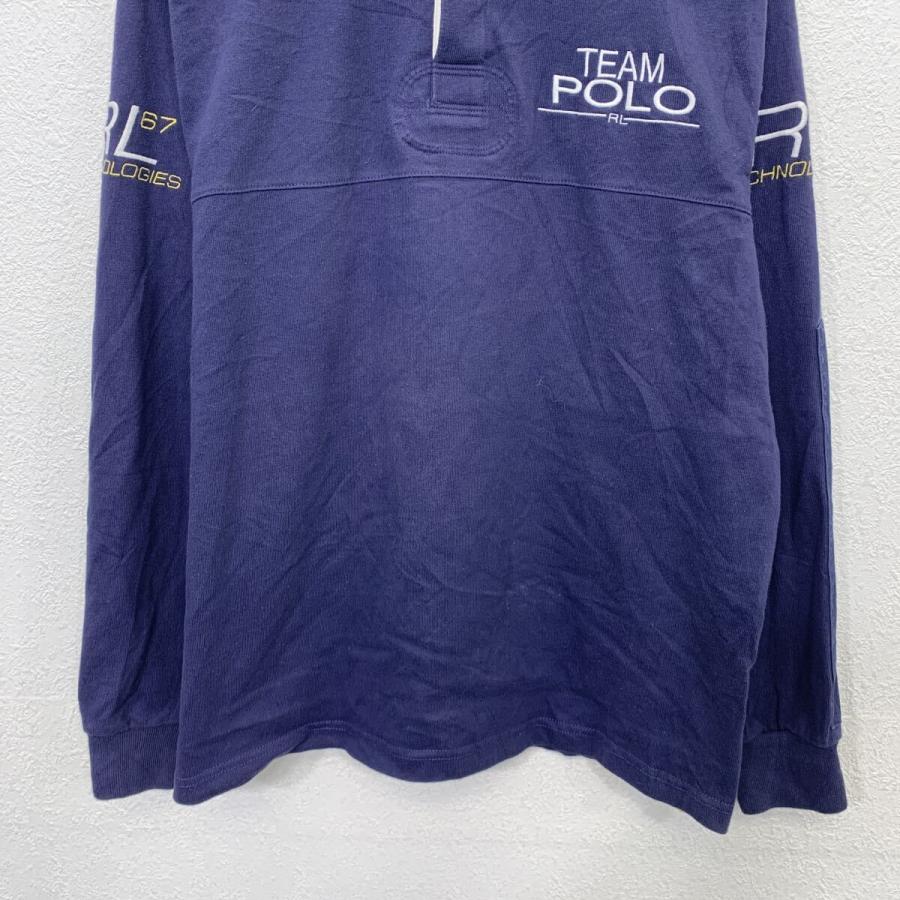 POLO SPORT ラガーシャツ M 青色 POLO SPORT 長袖 ポロシャツ S ネイビー ポロスポーツ スナップボタン