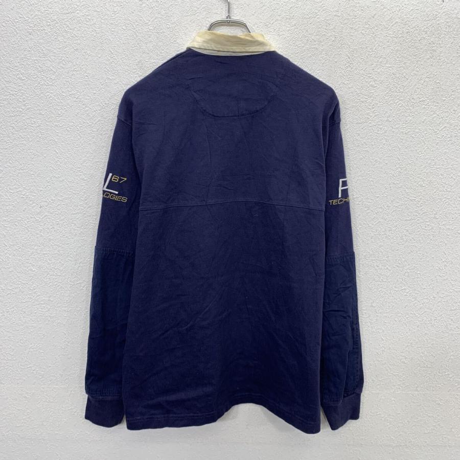 POLO SPORT 長袖 ポロシャツ S ネイビー ポロスポーツ スナップボタン