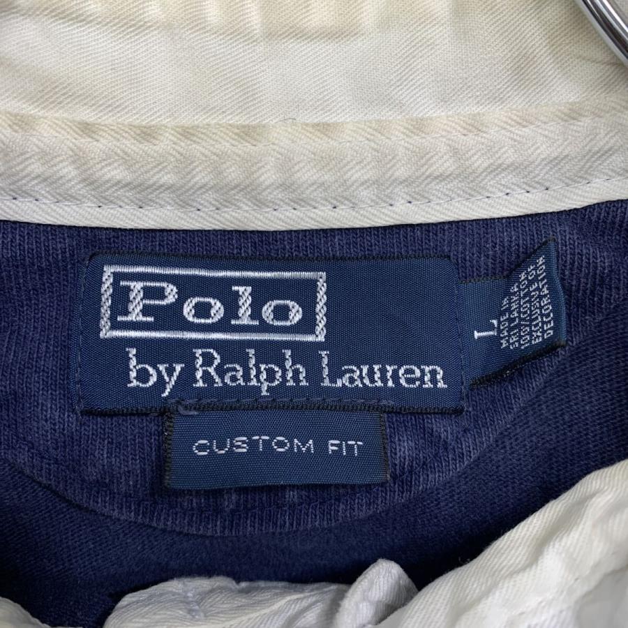 POLO RALPH LAUREN 長袖 ポロシャツ L ネイビー ポロラルフローレン