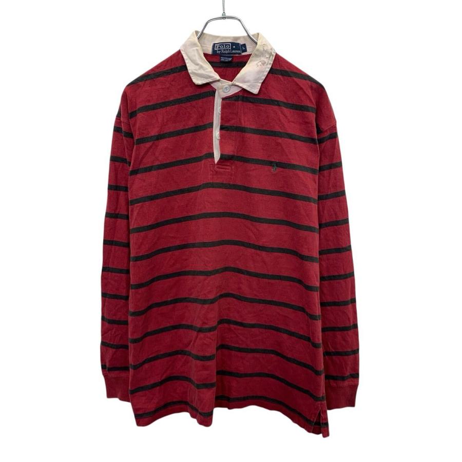 POLO RALPH LAUREN 長袖 ポロシャツ L レッド ポロラルフローレン