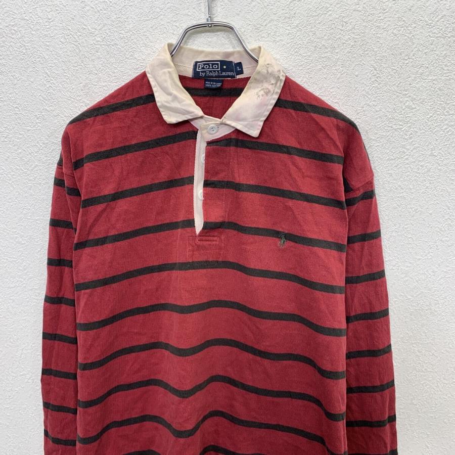 POLO RALPH LAUREN 長袖 ポロシャツ L レッド ポロラルフローレン