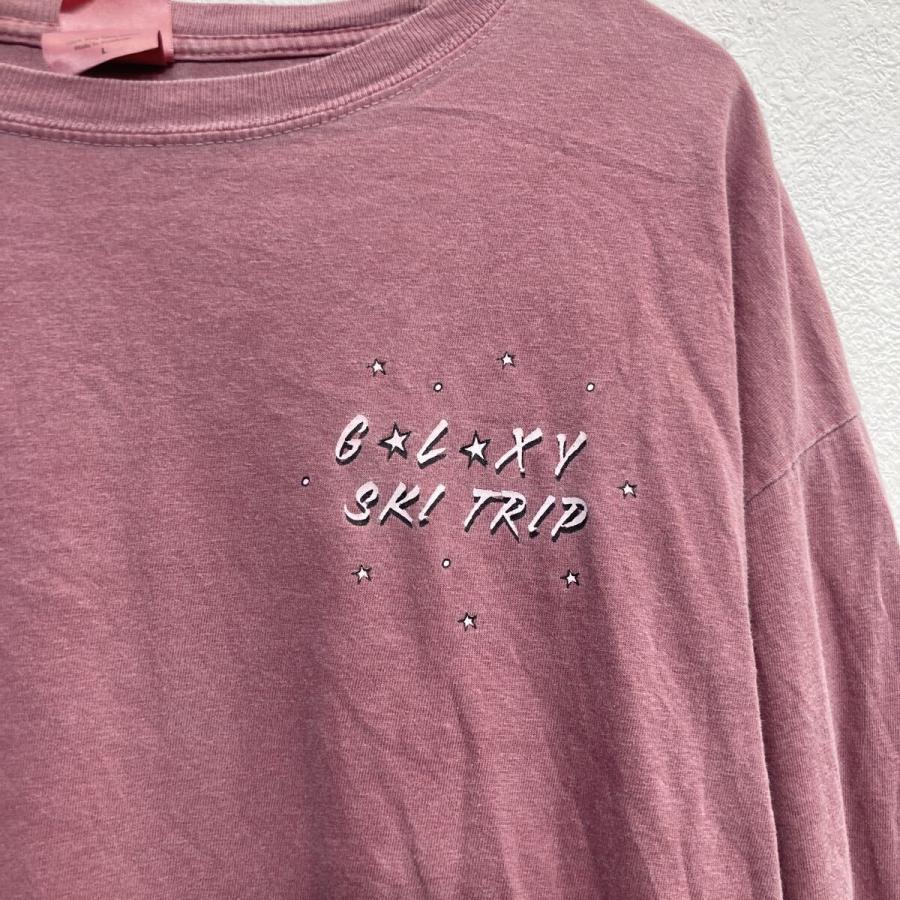 Authentic Pigment 長袖 プリントTシャツ L スモーキーピンク