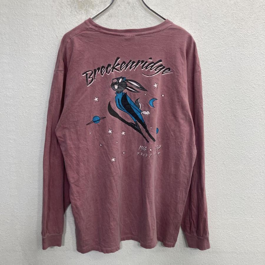 Authentic Pigment 長袖 プリントTシャツ L スモーキーピンク