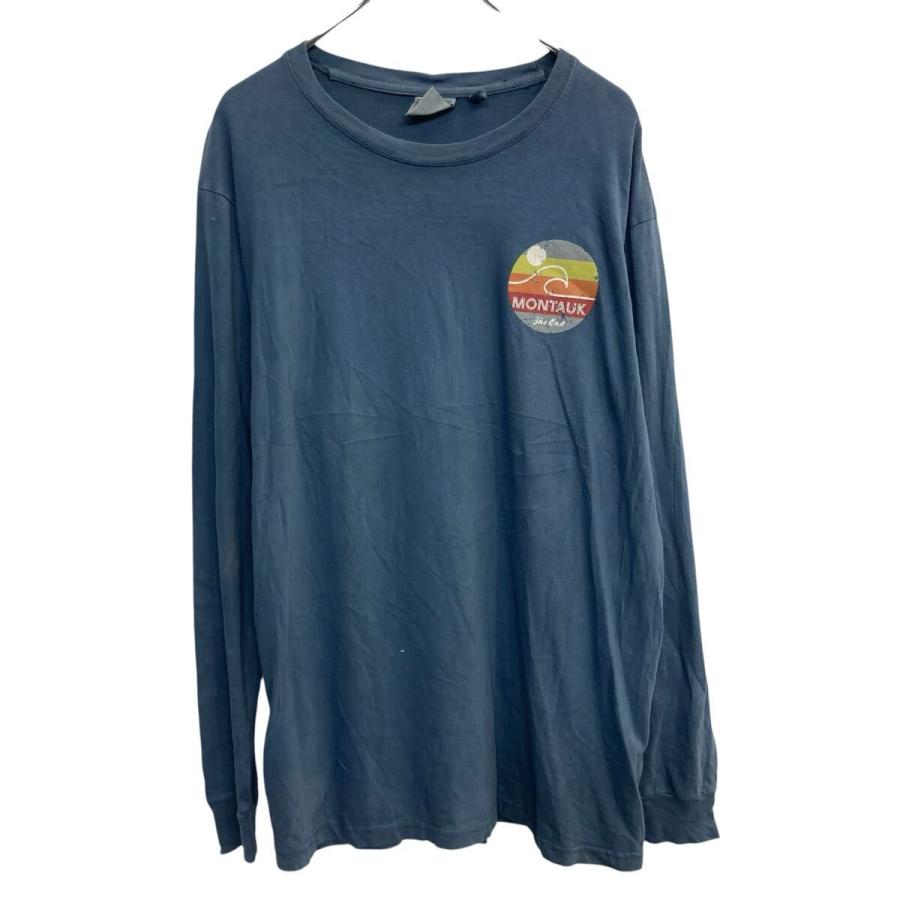 U.S.VINTAGE 長袖 プリントTシャツ XL ネイビー U.S.ビンテージ ビッグ 