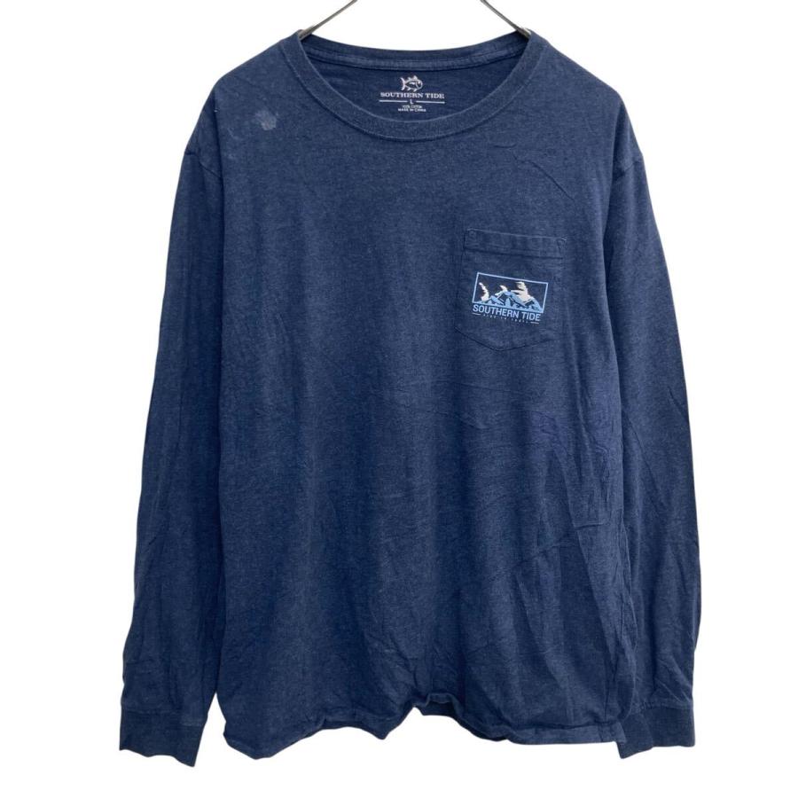未使用級 XLサイズ 8G SHOOT ロゴプリント ロングスリーブTシャツ 紺 SOUTHERN TIDE 長袖 プリントTシャツ L ネイビー サザンタイド ビッグ