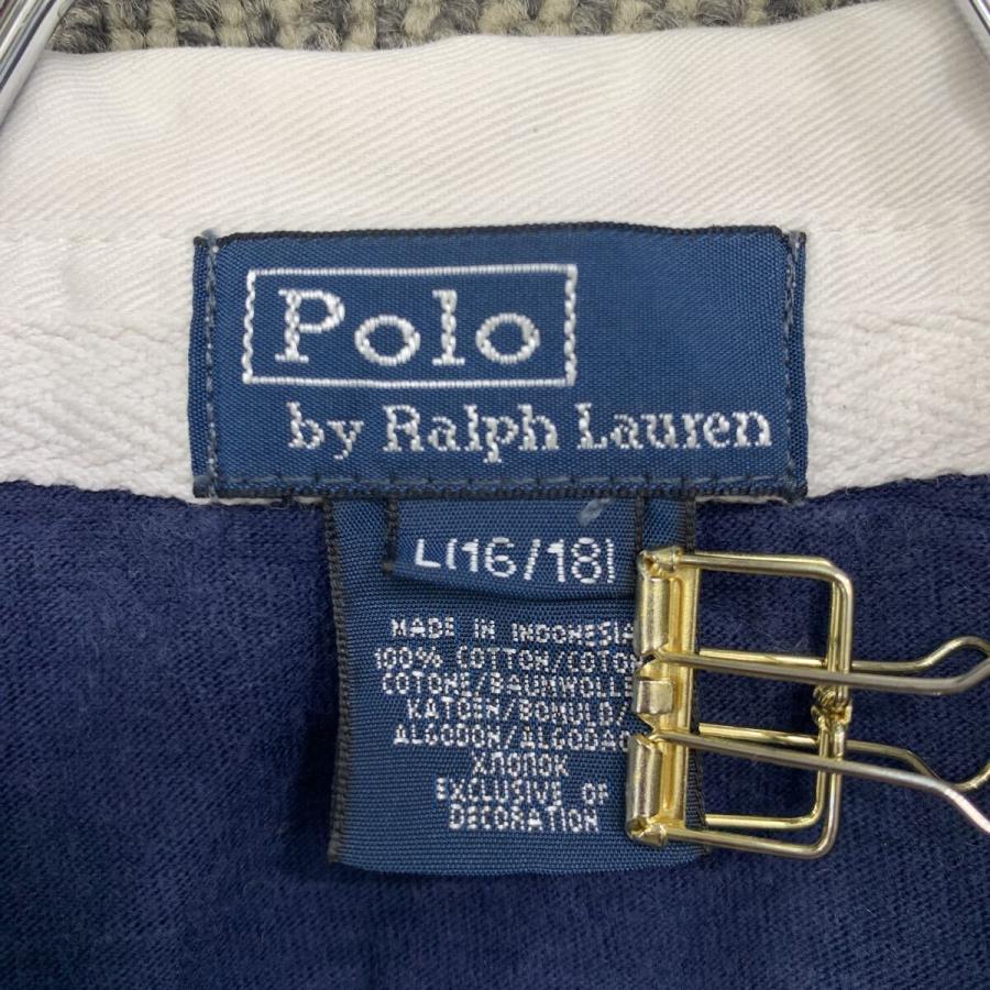 POLO RALPH LAUREN 長袖 ポロシャツ L キッズ 150〜 ネイビー レッド