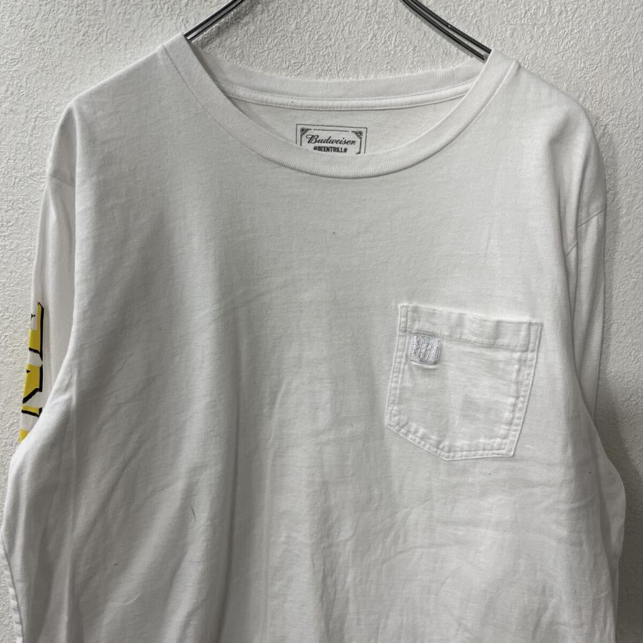 Budweiser BEENTRILL 長袖 プリントTシャツ M ホワイト バドワイザー 