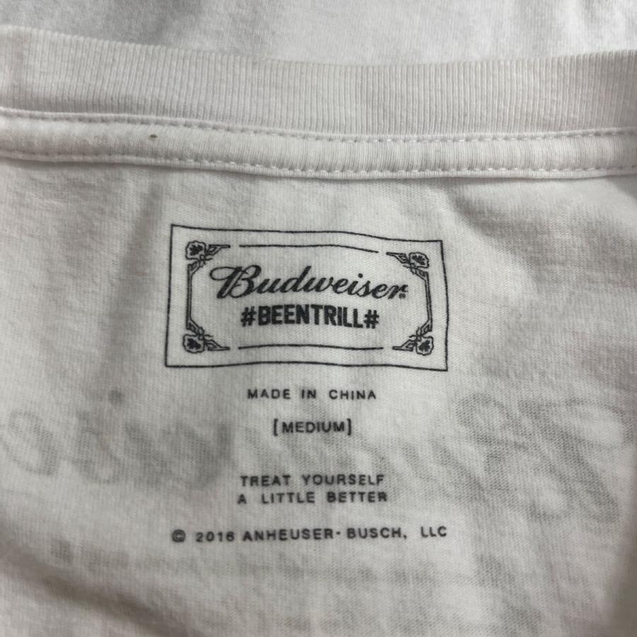 Budweiser BEENTRILL 長袖 プリントTシャツ M ホワイト バドワイザー 