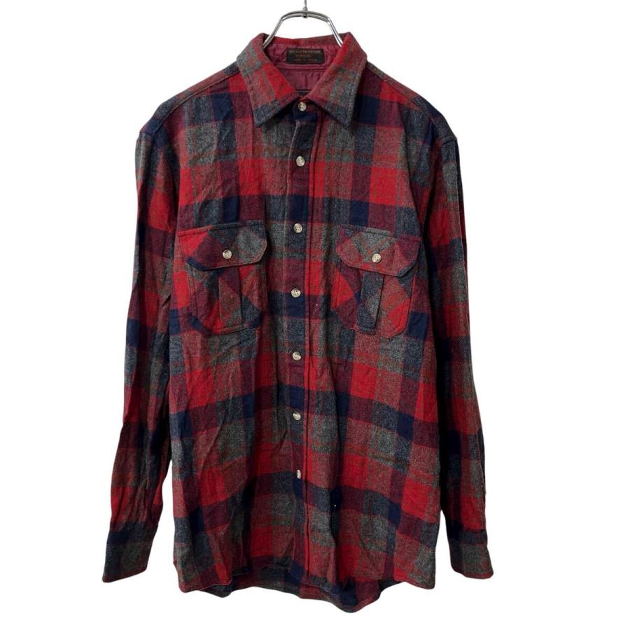 OSHMAN'S 長袖 ネルシャツ M レッド オッシュマンズ チェック柄 格子柄