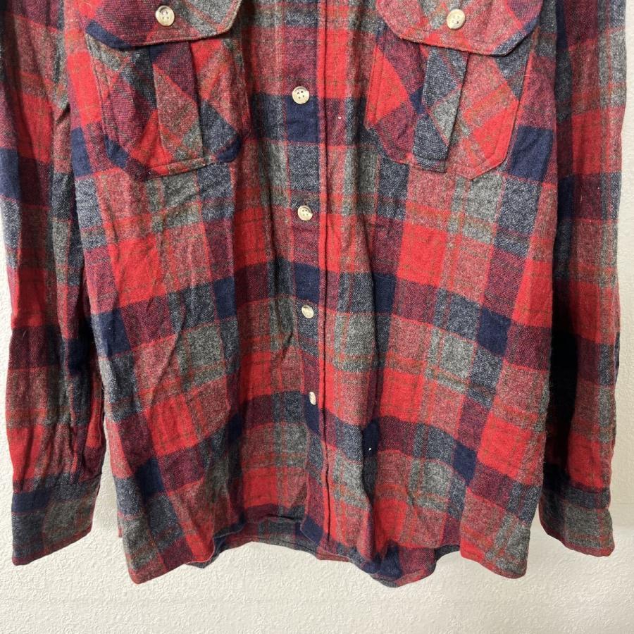 OSHMAN'S 長袖 ネルシャツ M レッド オッシュマンズ チェック柄 格子柄