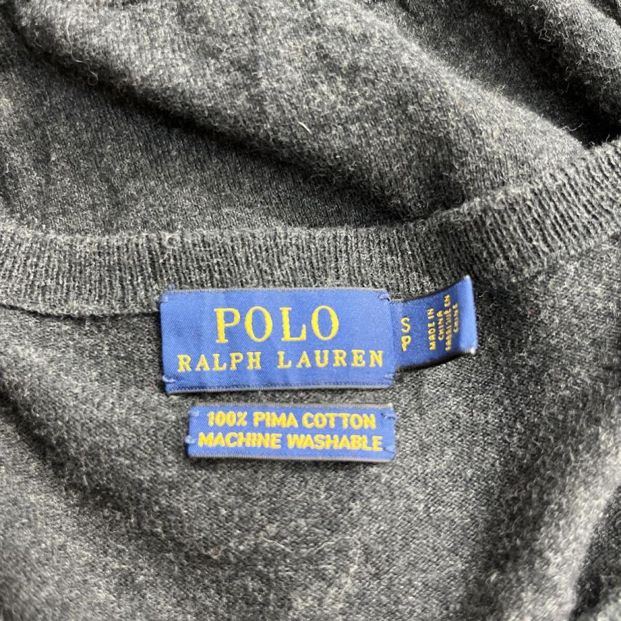 POLO RALPH LAUREN コットンニット セーター S ダークグレー ポロ 