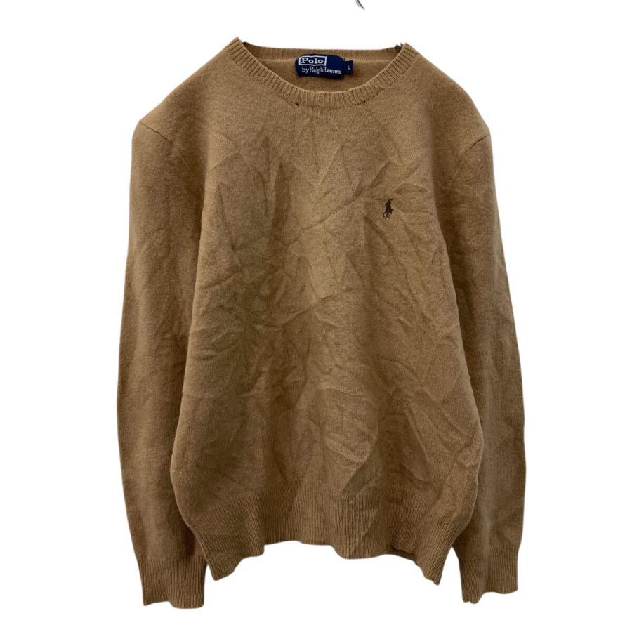 POLO RALPH LAUREN ウールニット セーター L ベージュ ポロラルフ