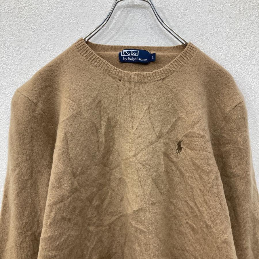 【ラルフローレン】ニットセーター メリノウール ベージュ POLO RALPH LAUREN ウールニット セーター L ベージュ ポロラルフ