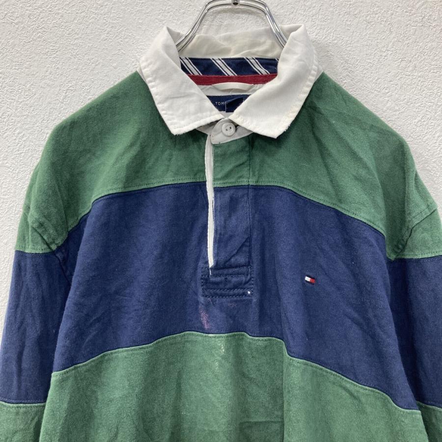 TOMMY HILFIGER 長袖 ラガーシャツ L グリーン ネイビー トミー