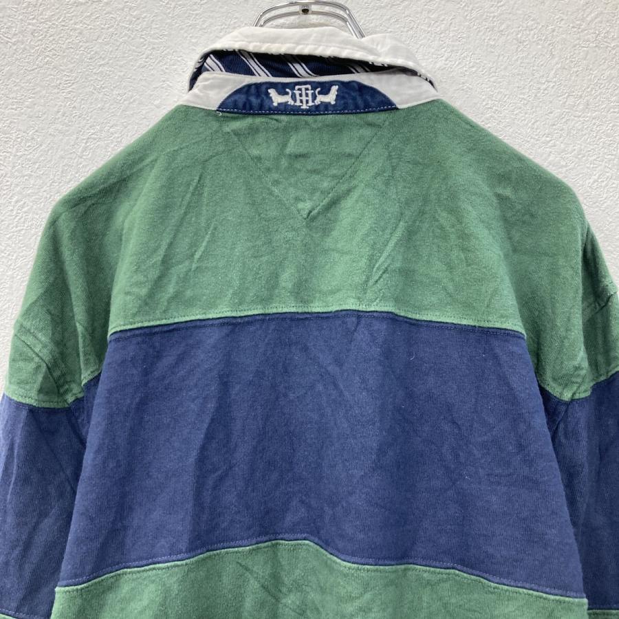 3枚おまとめ　トミーヒルフィガー　刺繍ロゴ長袖切替カラーラガーシャツ　サイズL. TOMMY HILFIGER 長袖 ラガーシャツ L グリーン ネイビー トミー