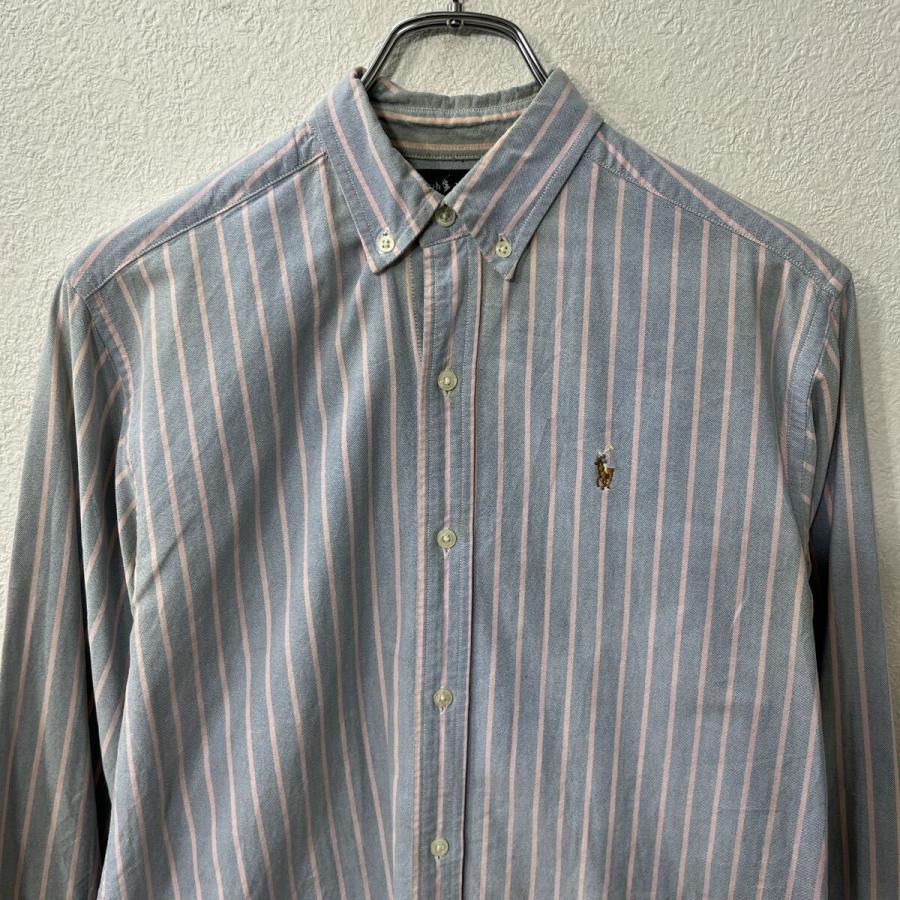 POLO RALPH LAUREN 長袖 ストライプシャツ L ライトブルー ポロラルフ
