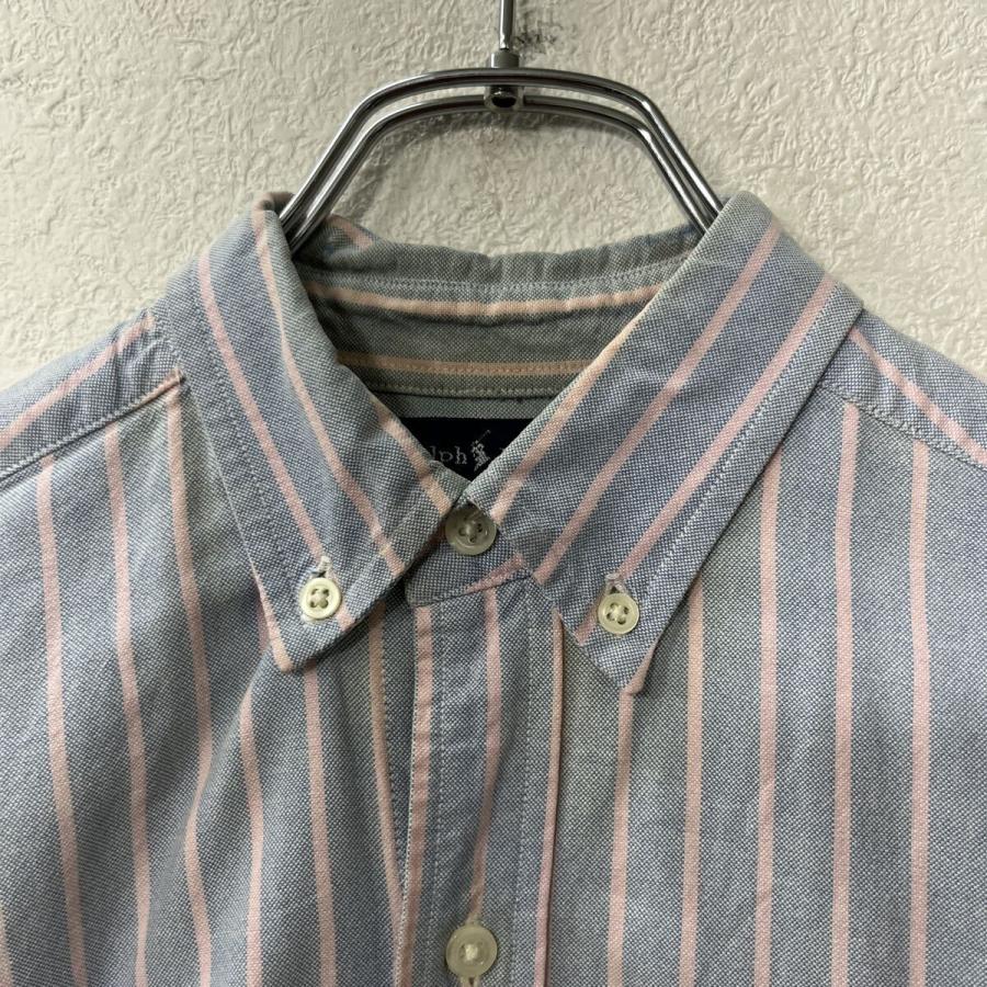 POLO RALPH LAUREN 長袖 ストライプシャツ L ライトブルー ポロラルフ