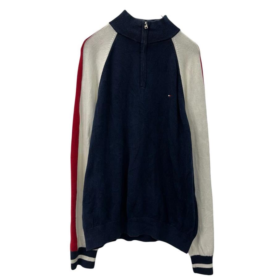 TOMMY HILFIGER コットンニット セーター M ネイビー マルチカラー 