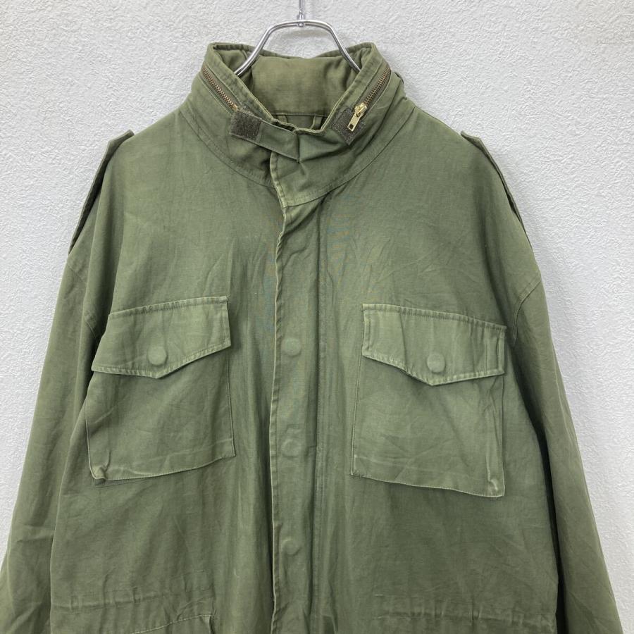 ミリタリージャケット XL〜 オリーブ ジップアップ スナップボタン 