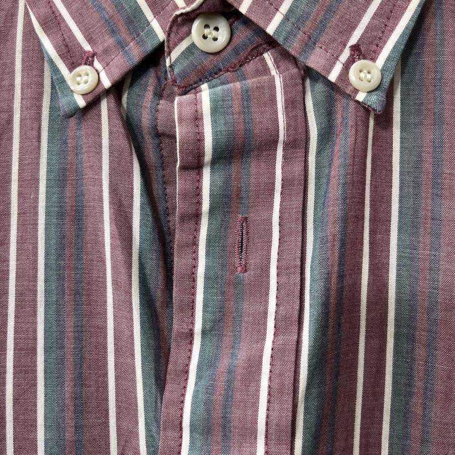 TOWNCRAFT ストライプ 長袖シャツ TOWNCRAFT 長袖 ストライプシャツ M レッド系 タウンクラフト ボタン