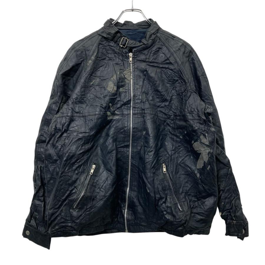 レザージャケット M位 ブラック ライダース ボロ 冬物 a710-5782