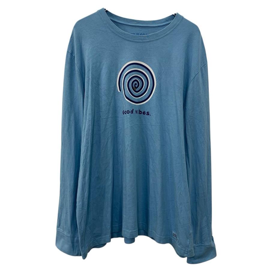 LIFE IS GOOD 長袖 プリントTシャツ XL ライトブルー ライフイズグッド