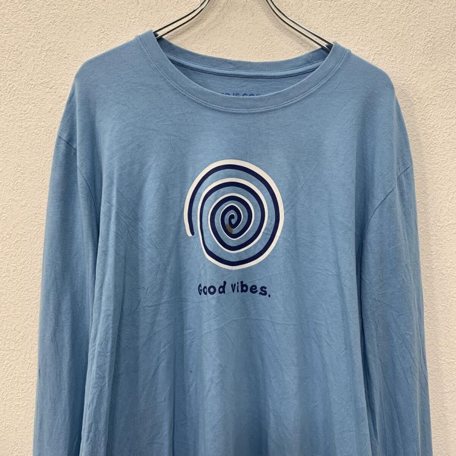 LIFE IS GOOD 長袖 プリントTシャツ XL ライトブルー ライフイズグッド
