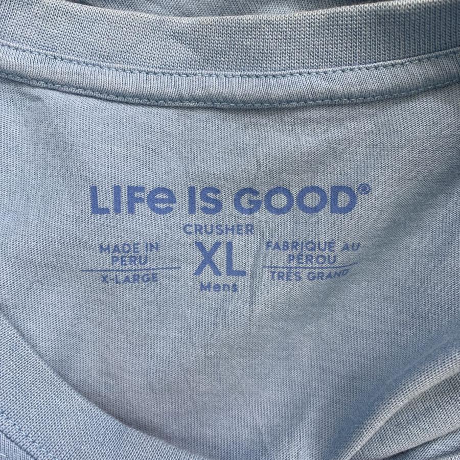 LIFE IS GOOD 長袖 プリントTシャツ XL ライトブルー ライフイズグッド