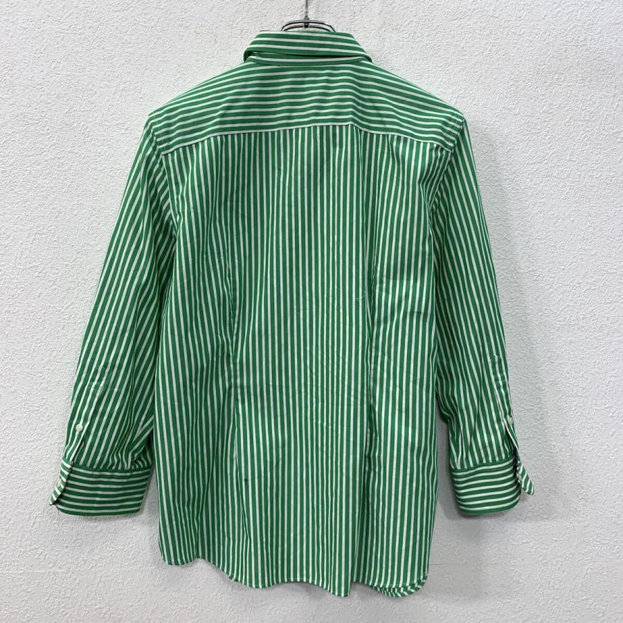 CHAPS 長袖 ストライプシャツ L レディース グリーン ホワイト