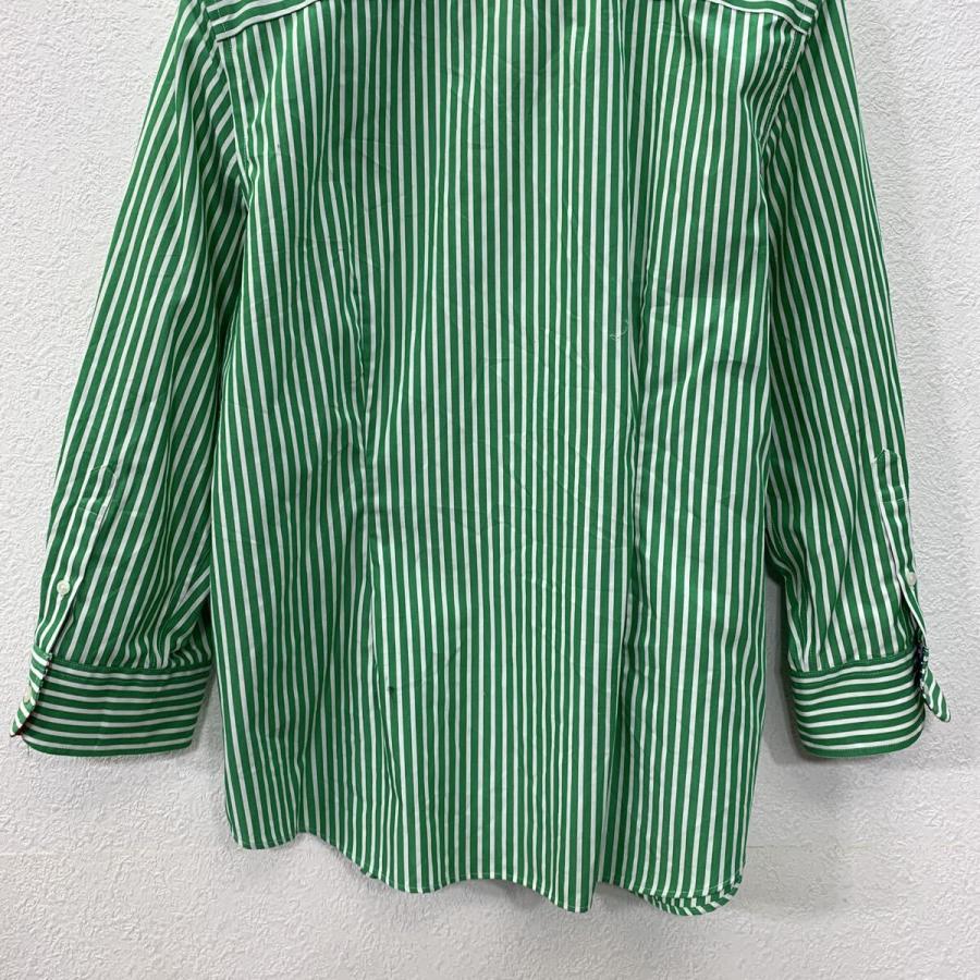 CHAPS 長袖 ストライプシャツ L レディース グリーン ホワイト