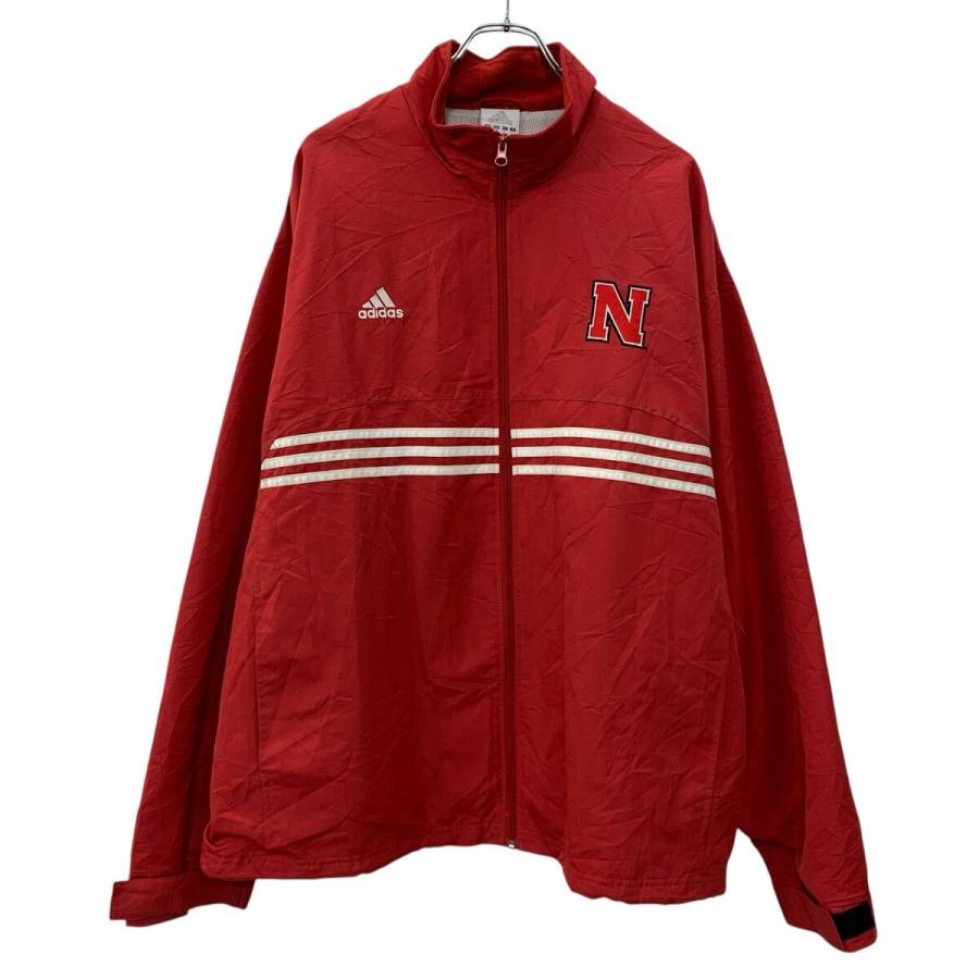 adidas 長袖 ジャケット XL レッド ホワイト アディダス ジップアップ 