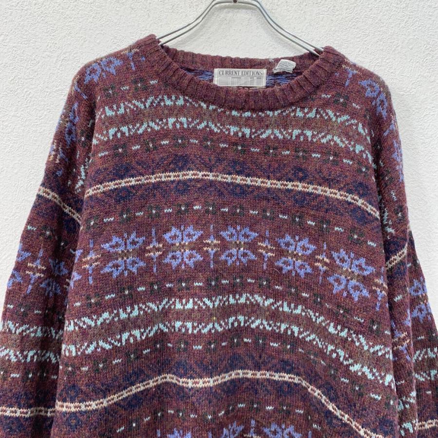 CURRENT EDITIONS XL ウールニット セーター エンジ マルチカラー プル
