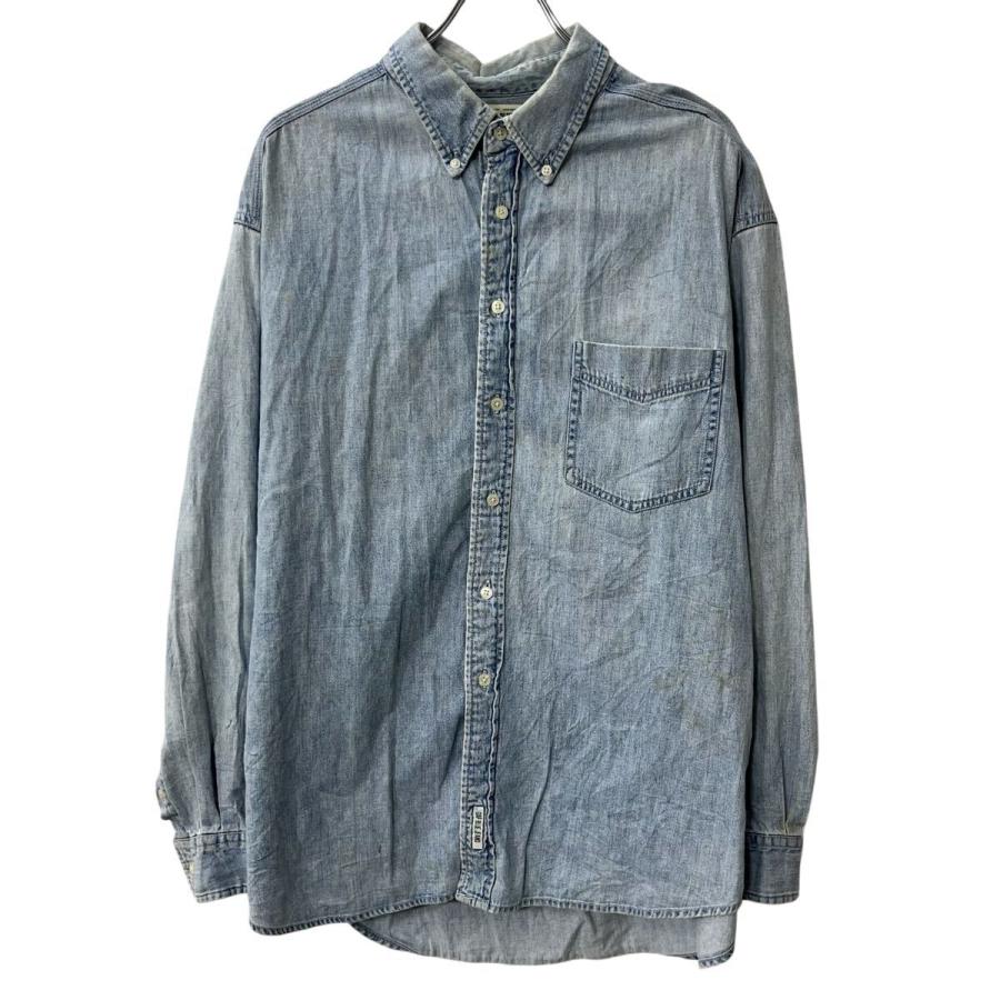 GAP BLUE JEANS 長袖 デニムシャツ XL ライトブルー ギャップ 無地 